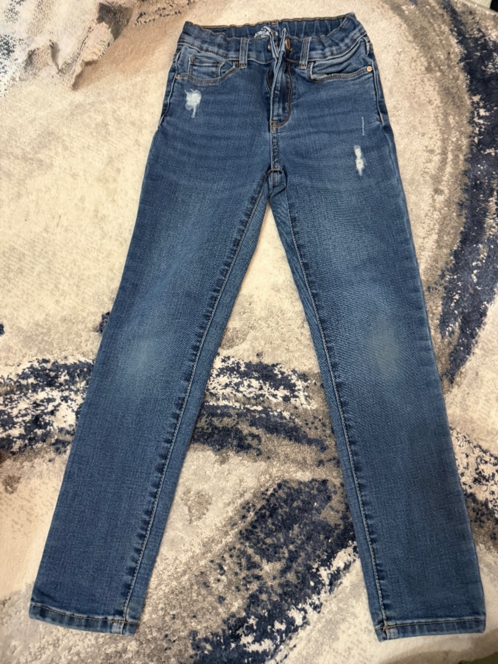 Jordache Girls Size 7 Skinny Jeans Distressed Medium Wash